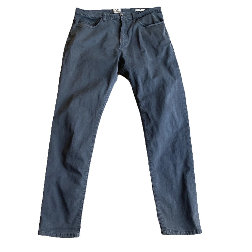 Flint And Tinder Slim Fit Gray Chino Pants Men's 32x29 Huckberry Casual Stretch*